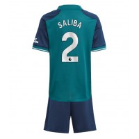 Arsenal William Saliba #2 Tretí Detský futbalový dres 2023-24 Krátky Rukáv (+ trenírky)